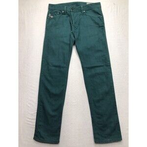 DIESEL Darron Jeans Men 32x32 Green Regular Slim Tapered Leg Non Stretch Button
